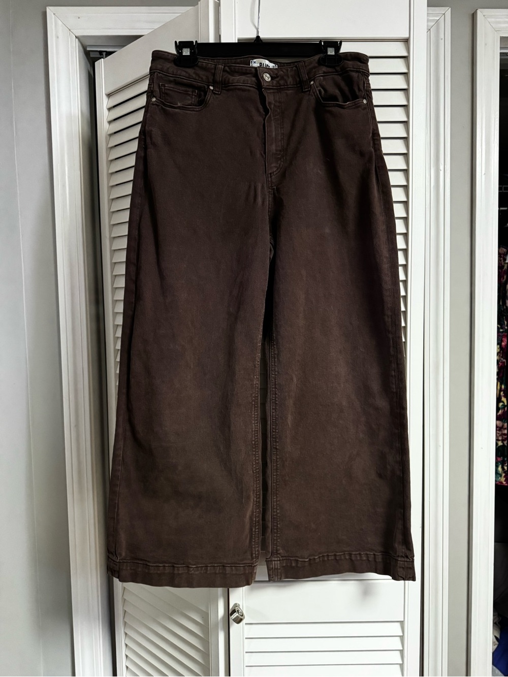 PAIGE Anessa High-Rise Wide-Leg Jeans in Chocolate Brown
